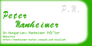 peter manheimer business card